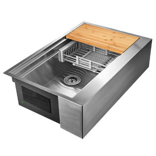 sink farmhouse akdy undermount handmade stainless kitchen steel apron bowl single zoom