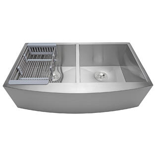 Akdy Handmade Farmhouse Kitchen Sink Apron Undermount 50 50 Double Bowl Stainless Steel 33 X20 X9