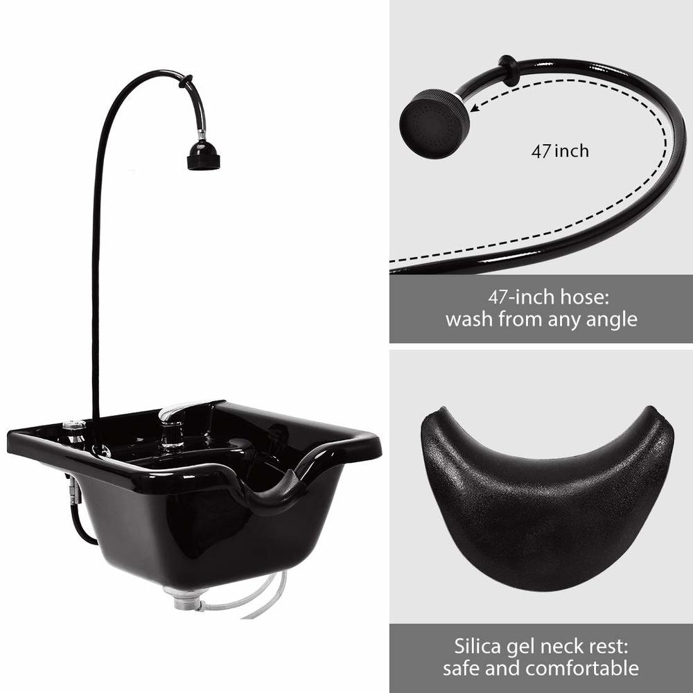 Healthline Shampoo Bowl Acrylic Fiber Lightweight Hair Wash Basin with  Shower and Pipe System for Hair