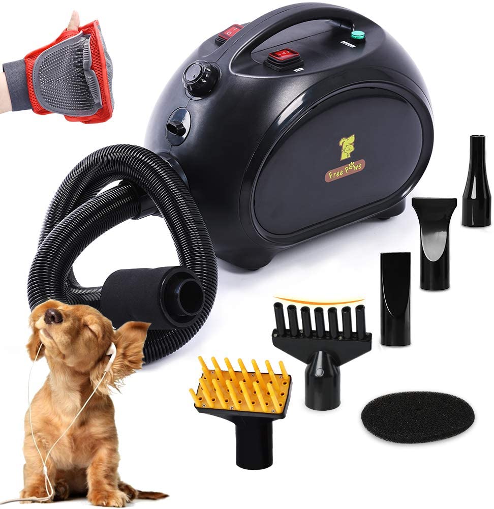 Free Paws Negative Ions Dog Dryer  HP 2 Speed Adjustable Heat  Temperature Pet Dog Grooming