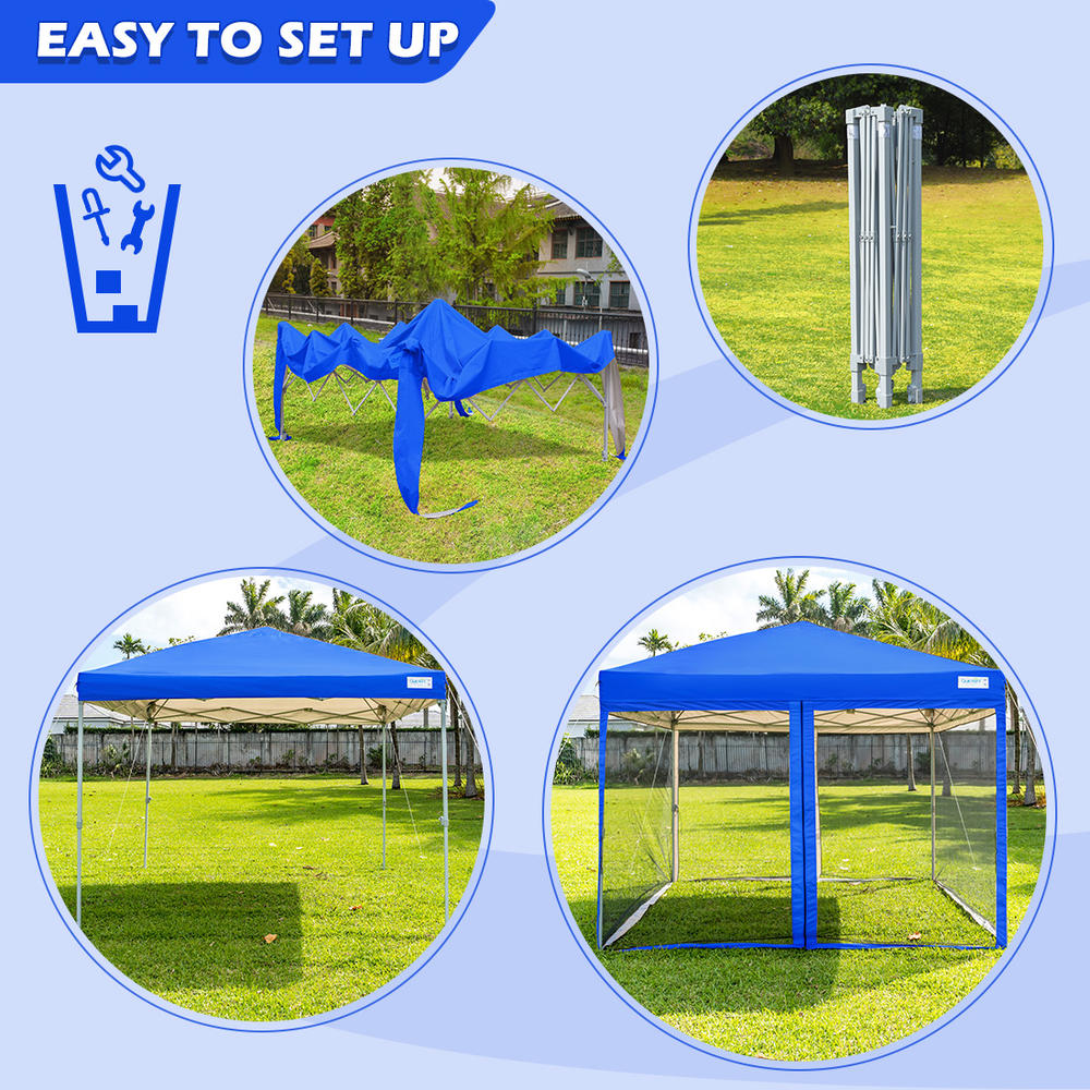 Quictent 8x8 Ft Easy Pop up Canopy with Netting Screen House Tent