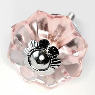 Romantic Decor Large Pink Glass Knobs Drawer Pulls Handles Set