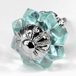 Romantic Decor Lg Melon Arctic Blue Glass Cabinet Knobs 4