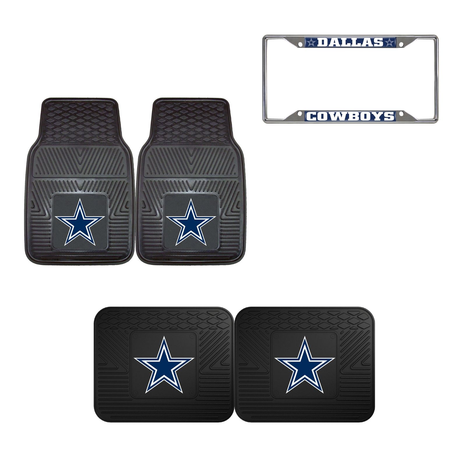 Fan Mats Dallas Cowboys Car Truck Front Rear Heavy Duty Floor Mats