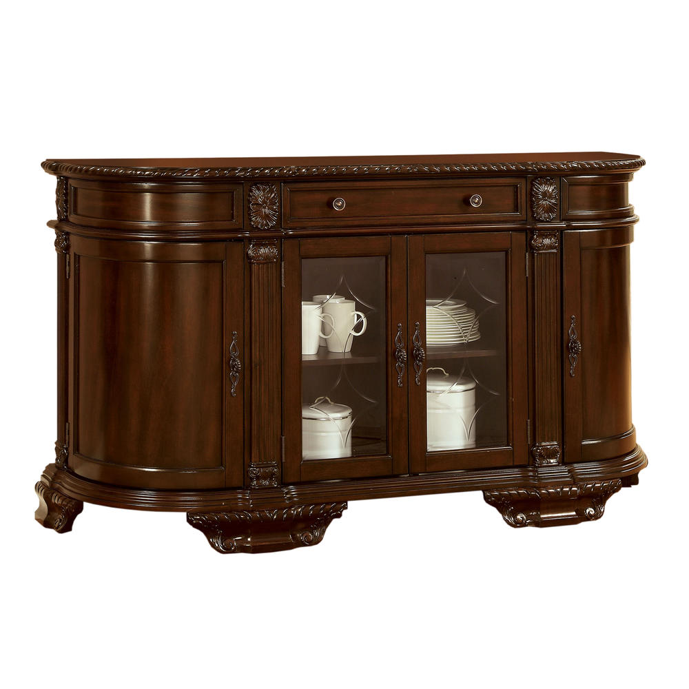 24/7 SHOP AT HOME Bellagio English Style Brown Cherry Buffet Server Cabinet