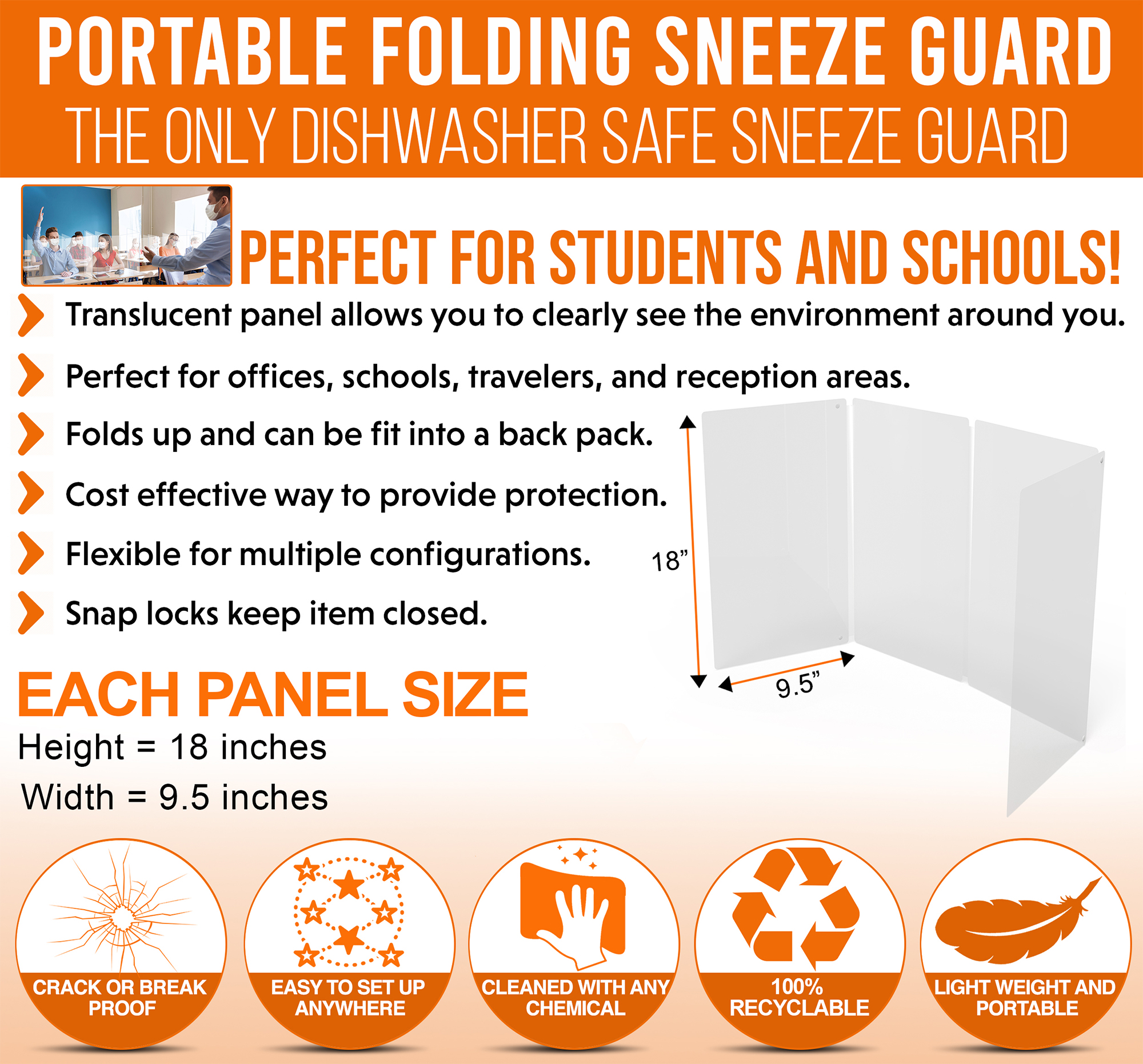 Office Accents OFA-508112-MI Antimicrobial Freestanding ...