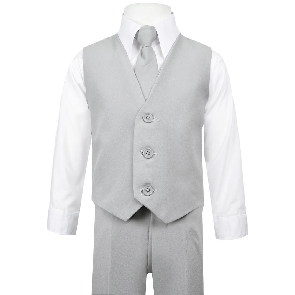 Black N Bianco Boys Light Gray Suit Five Piece Set Complete Outfit