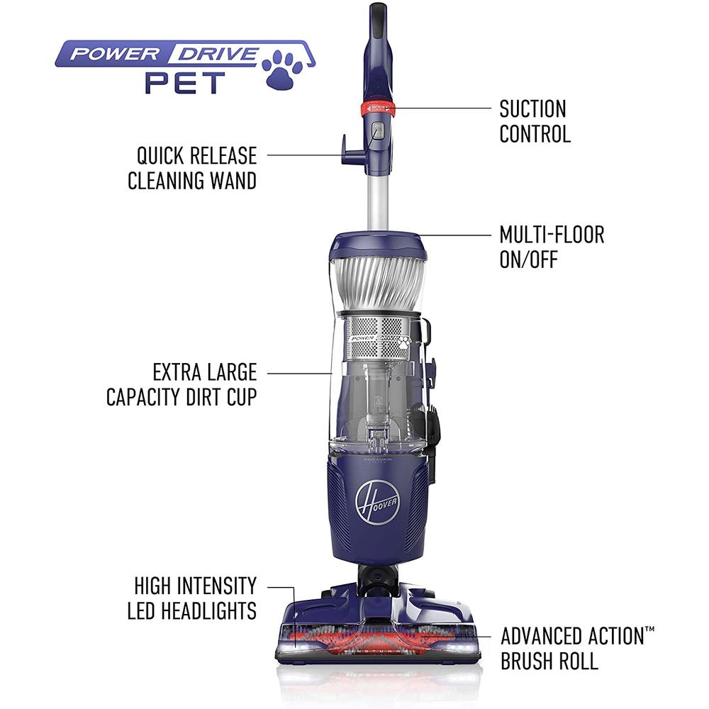 Hoover  Powerdrive Pet  Bagless  Upright Vacuum  11 amps HEPA  Purple