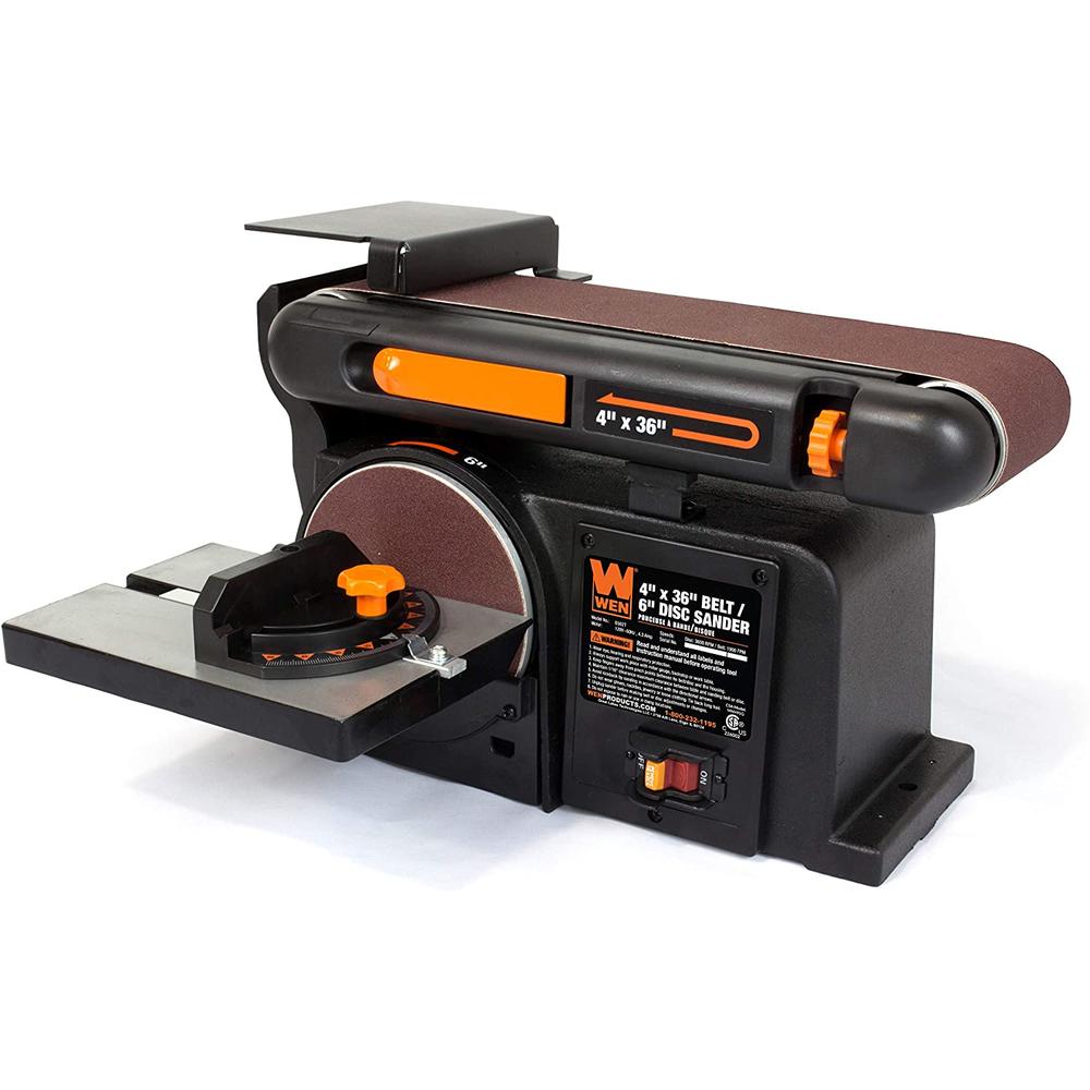 WEN 6502T 4.3-Amp 4 x 36 in. Belt and 6 in. Disc Sander with Cast Iron Base