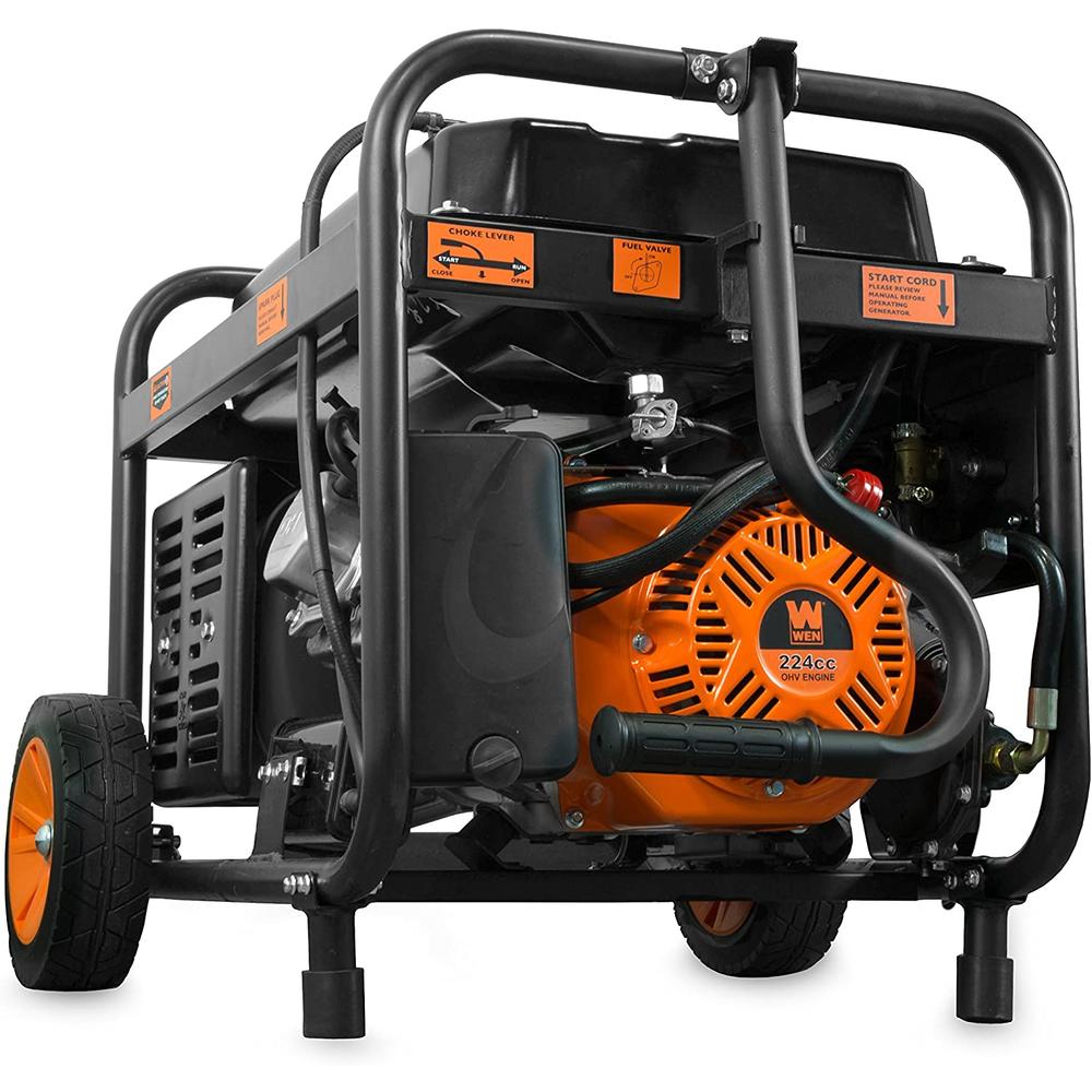 WEN DF475T Dual Fuel 120V/240V Portable Generator with Electric Start Transfer Switch Ready, 4750-Watt, CARB Compliant