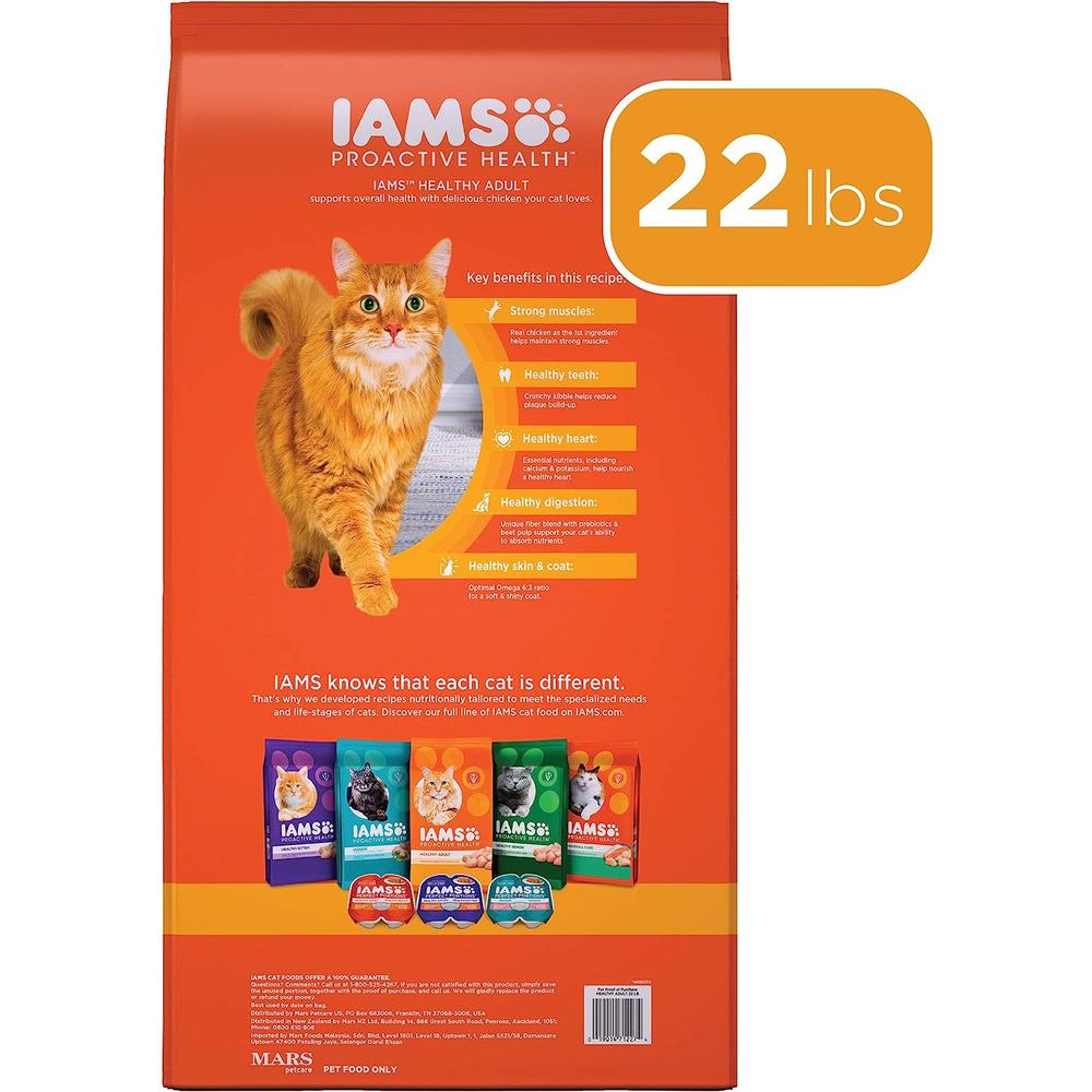 IAMS PROACTIVE HEALTH Adult Healthy Dry Cat Food with Chicken, 22 lb. Bag