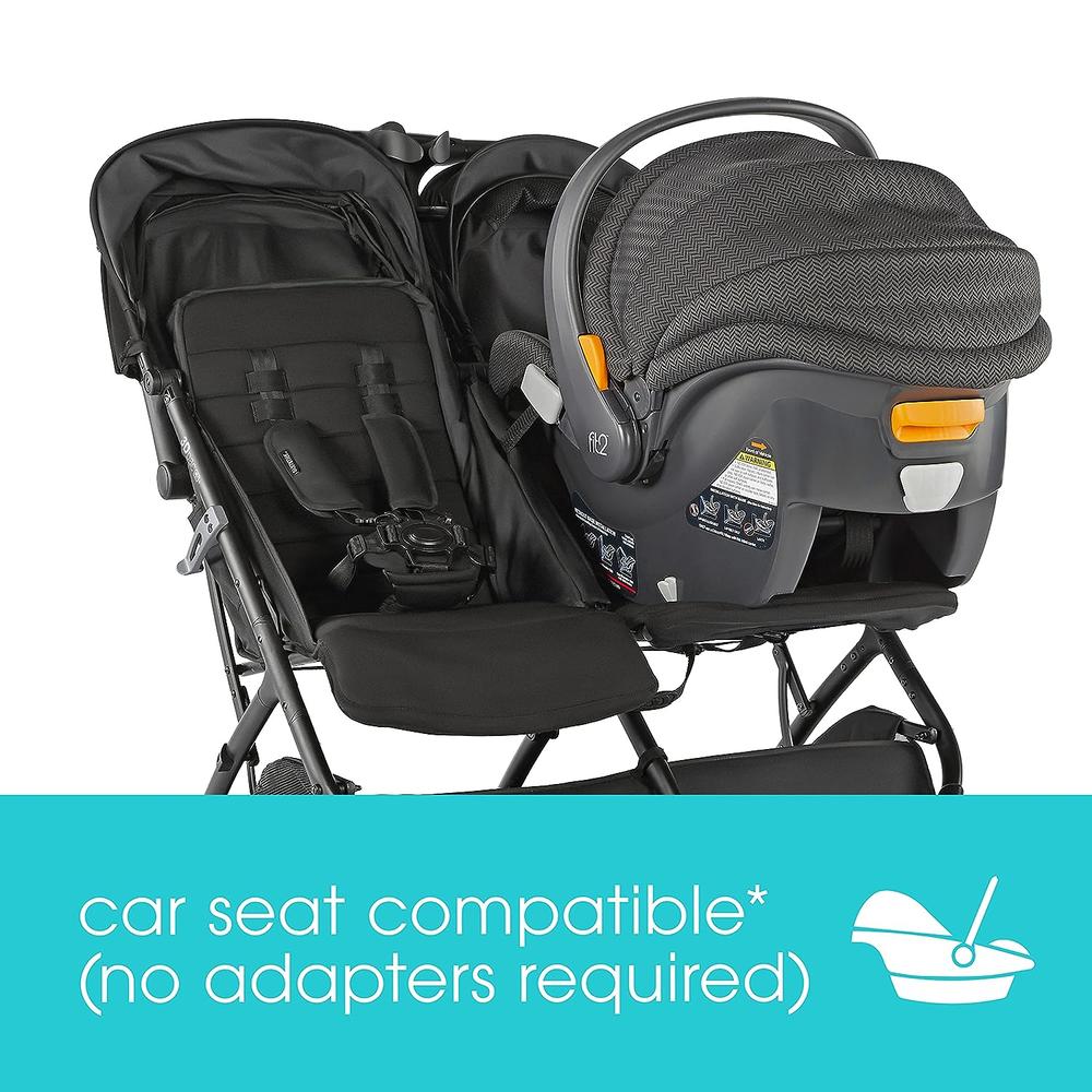 Summer Infant Summer 3Dpac cS+ Double Stroller, Black - car Seat compatible Baby Stroller - Lightweight Stroller with convenient One-Hand Fold