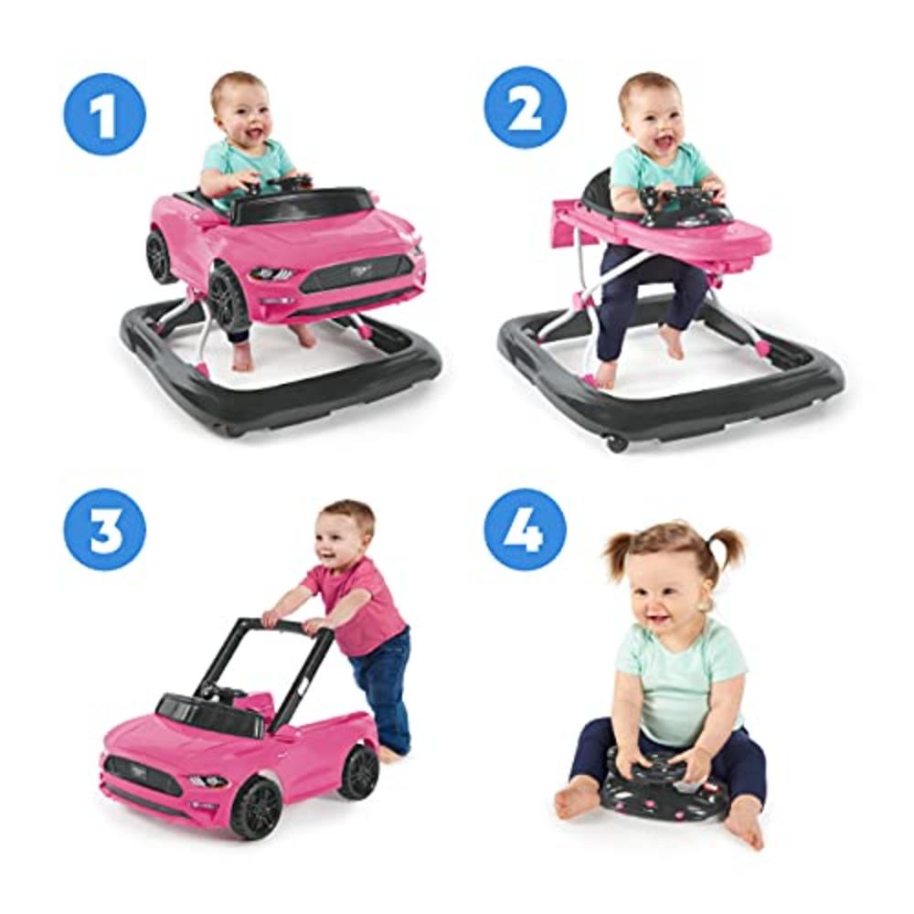 Bright Starts 3 Ways To Play Walker, Ford Mustang Pink, 6 Months Plus