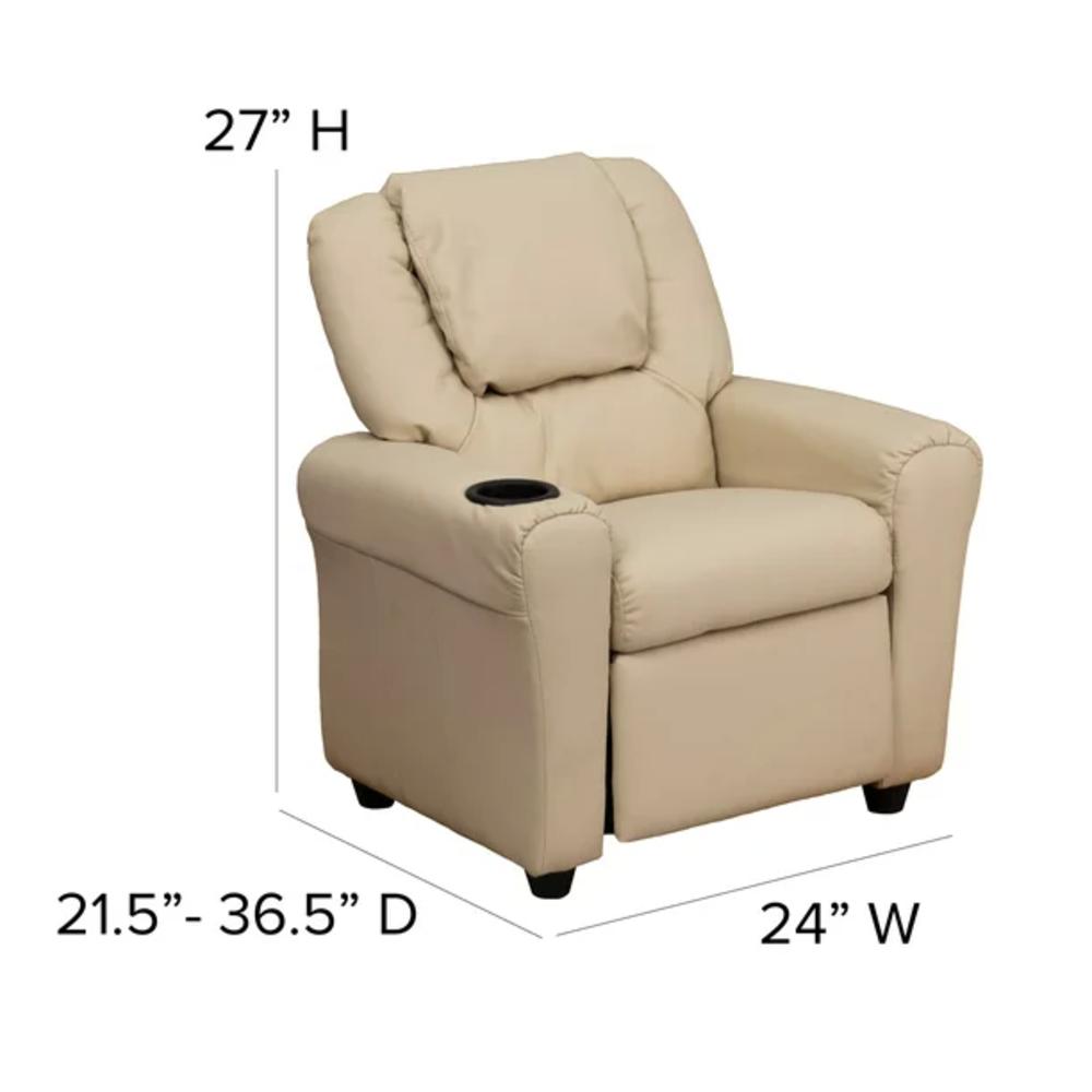 Flash Furniture Contemporary Kids/Child Sized Recliner with Cup Holder and Headrest