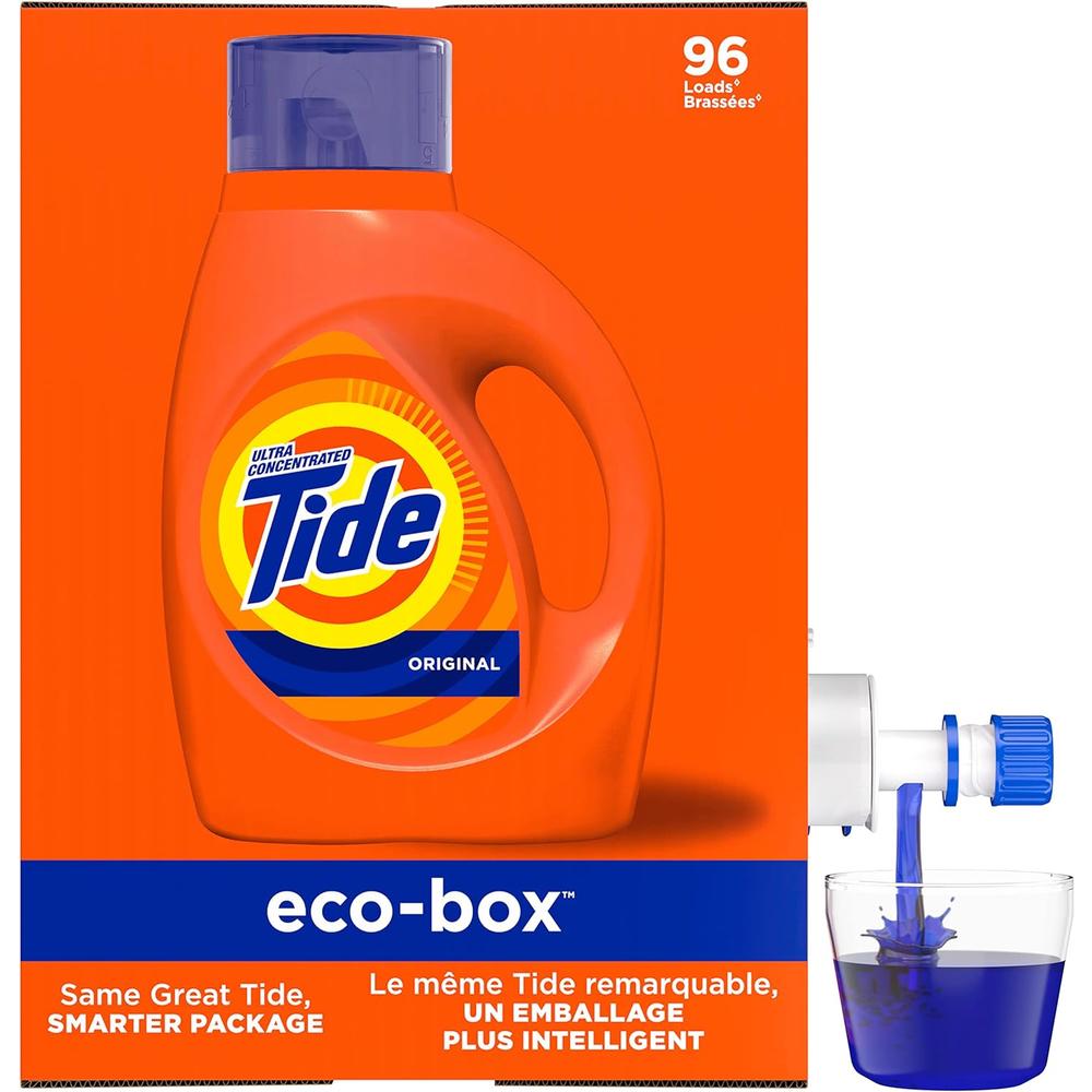 RBD Health tide laundry detergent liquid eco-box, concentrated, original scent, 105 oz, he compatible, 96 loads