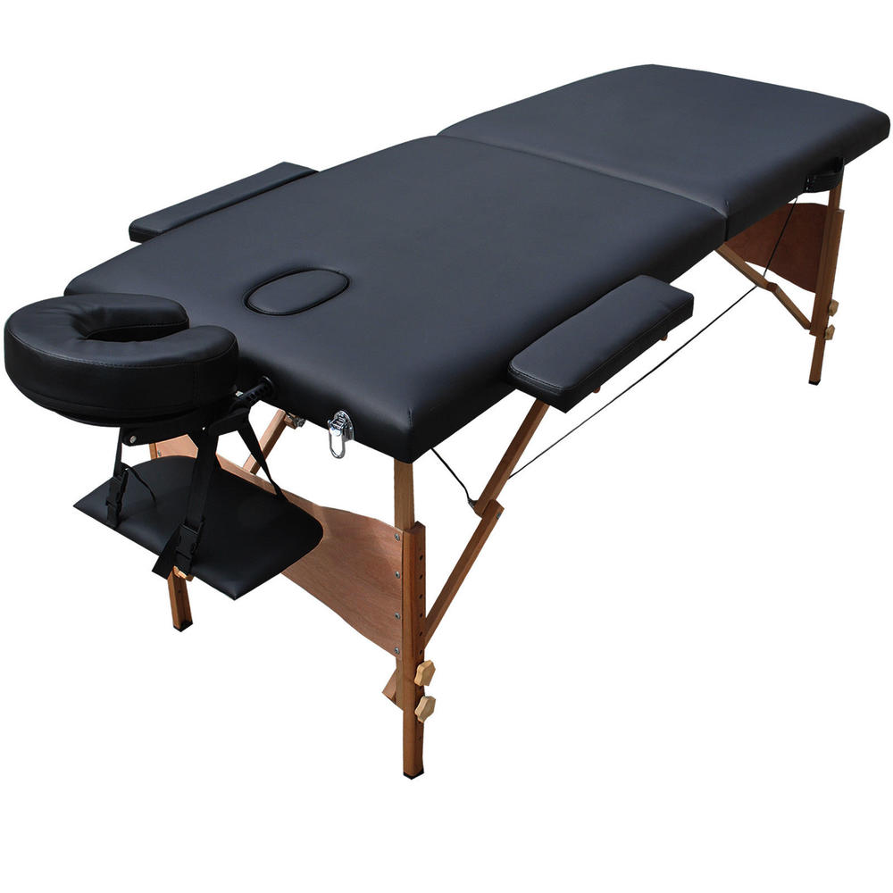 ConvenienceBoutique Massage Table Portable Facial Spa Bed Tattoo with Free Carry Case Black 84"