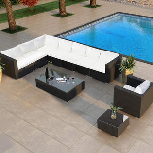 Convenienceboutique Cb16235 Outdoor Patio Furniture Set 10 Pcs Brown