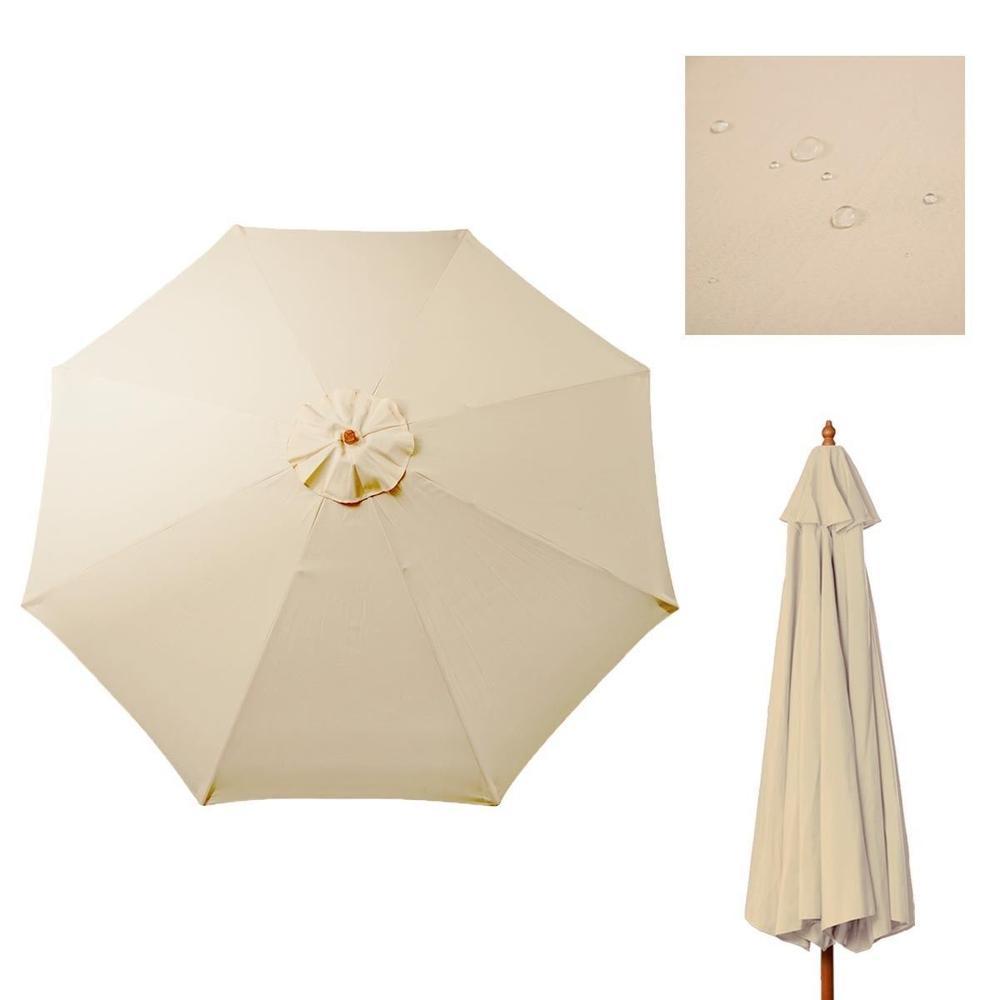 ConvenienceBoutique Outdoor 9 Ft Patio Umbrella Cover Canopy Replacement Top Tan for 8 Ribs Beige