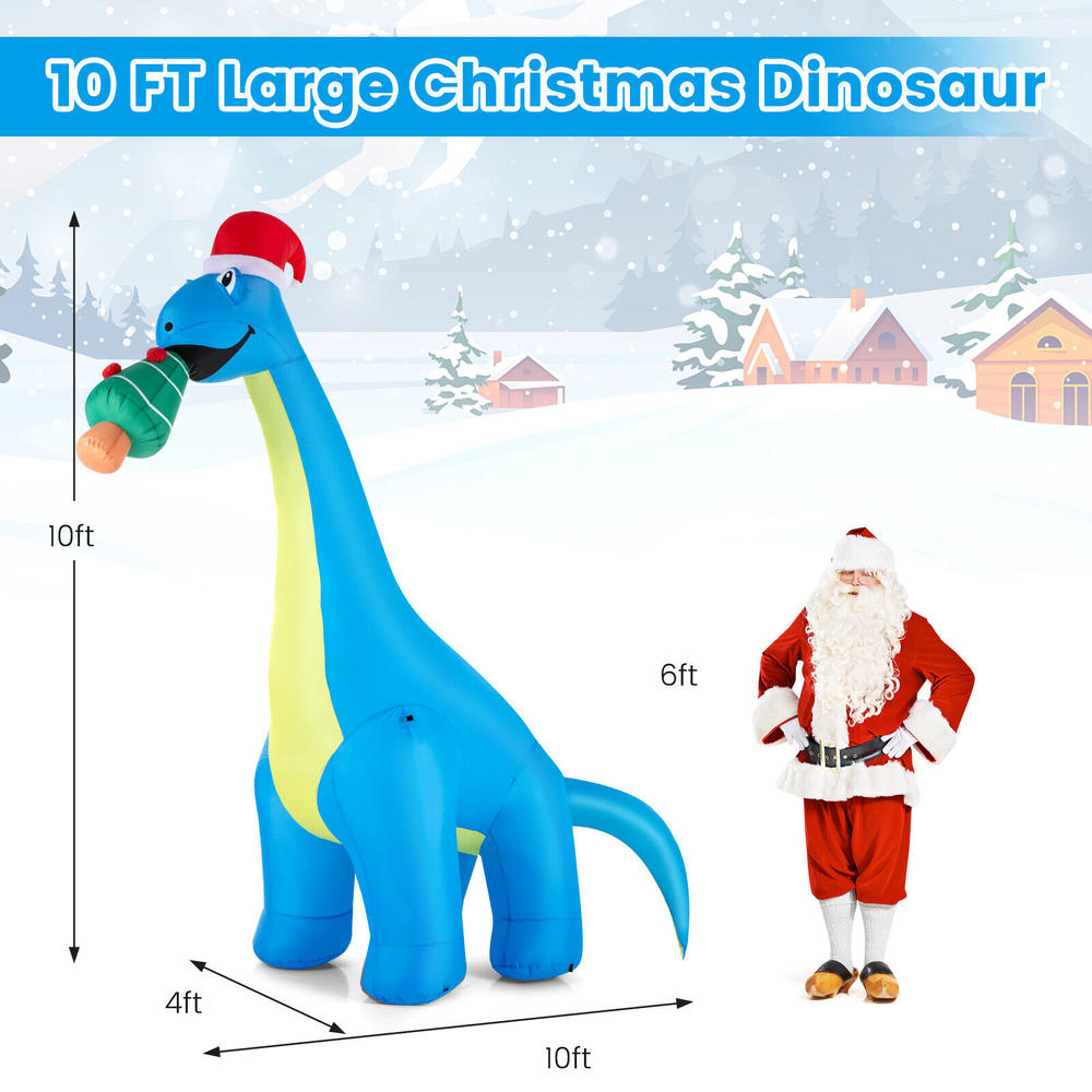 ConvenienceBoutique Outdoor Inflatable Dinosaur Christmas Decor - 10ft