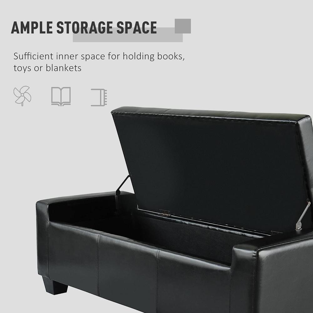 ConvenienceBoutique Bench Storage Ottoman - Black