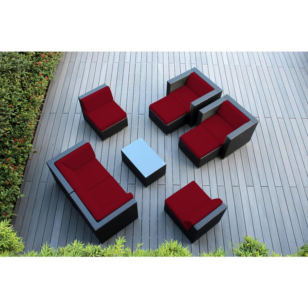 Ohana 9-Piece Deep Seating Set with Free Cover (No Assembly Set) - Red