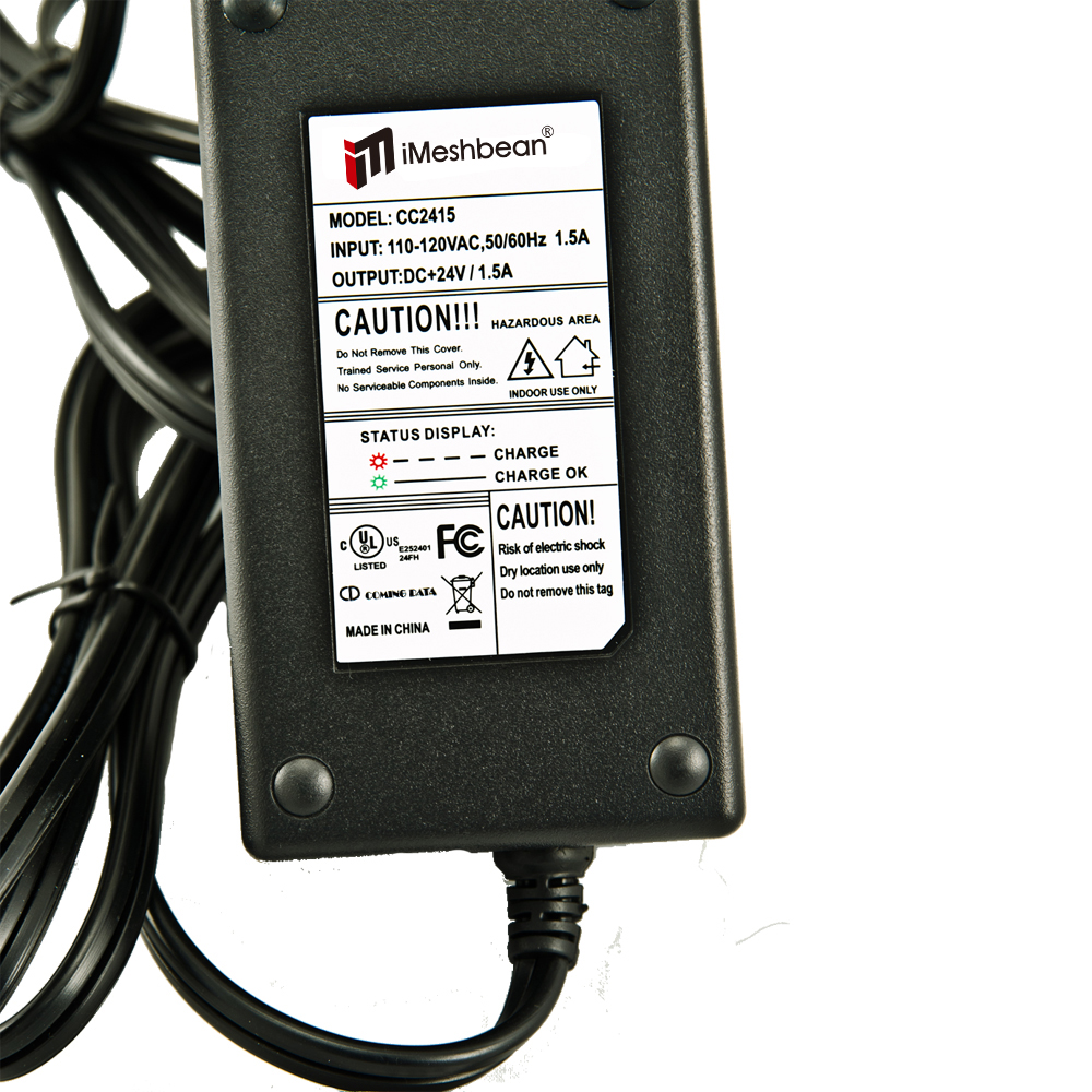 iMeshbean 24V 1.5A Scooter Battery Charger Power Supply for Bladez XTR IZIP Scooter  UL Listed
