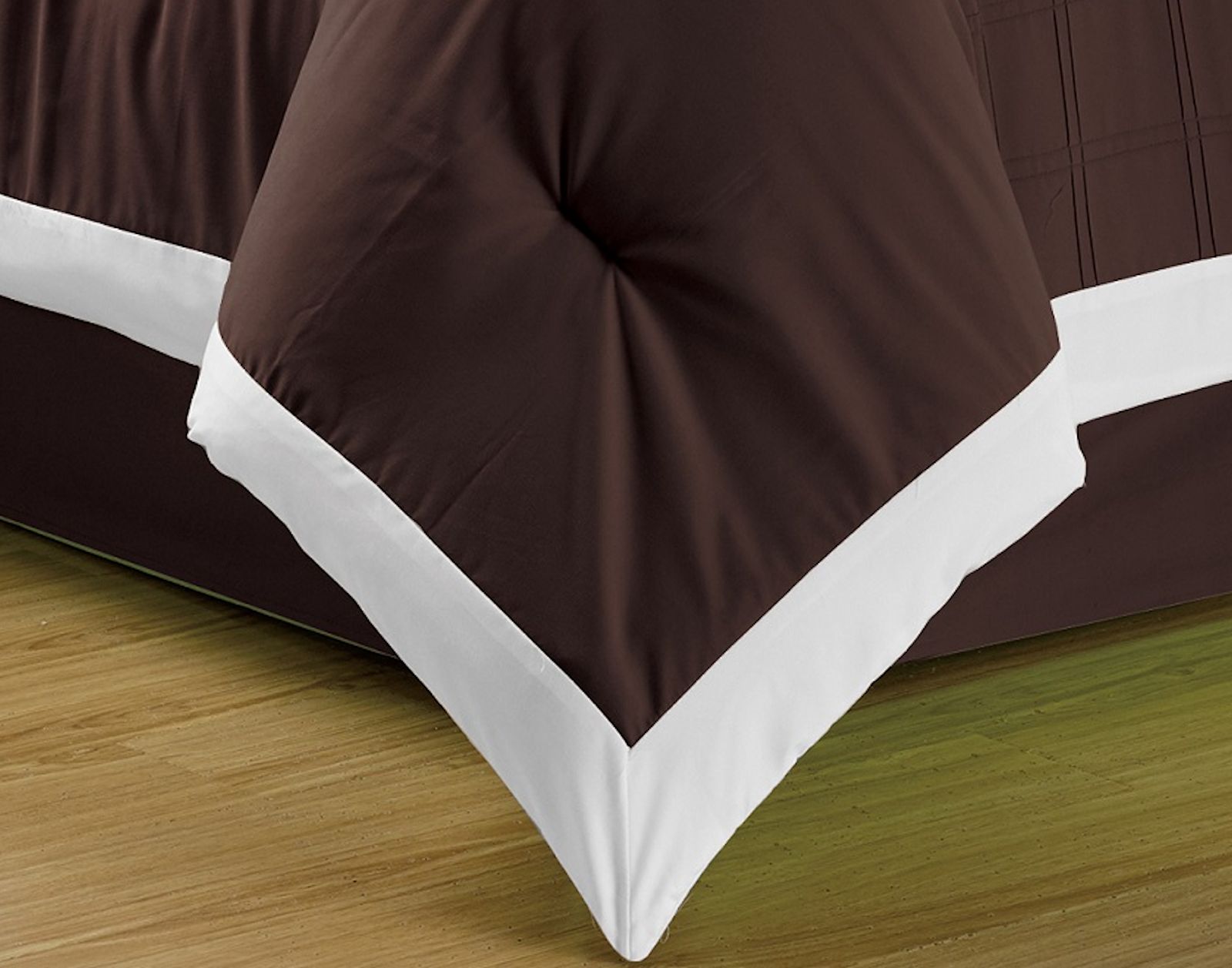 Legacy Decor 9 Pc Pleated Microfiber Comforter Set Chocolate