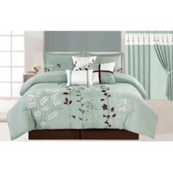 Chocolate Brown And Blue Full Comforter Set