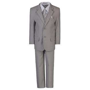 2T-20 NEW boys 5-piece Dress Formal white Suit Tuxedo Set w//vest Size S-XL