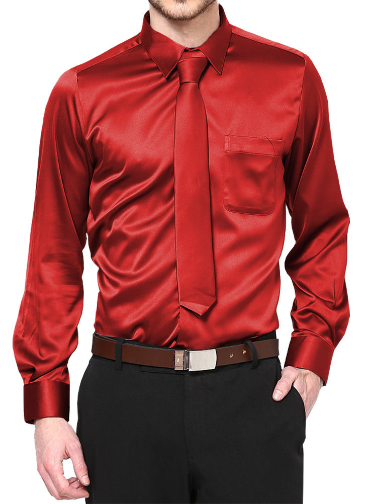 Daniel Ellissa Boys Red Satin Dress Shirt