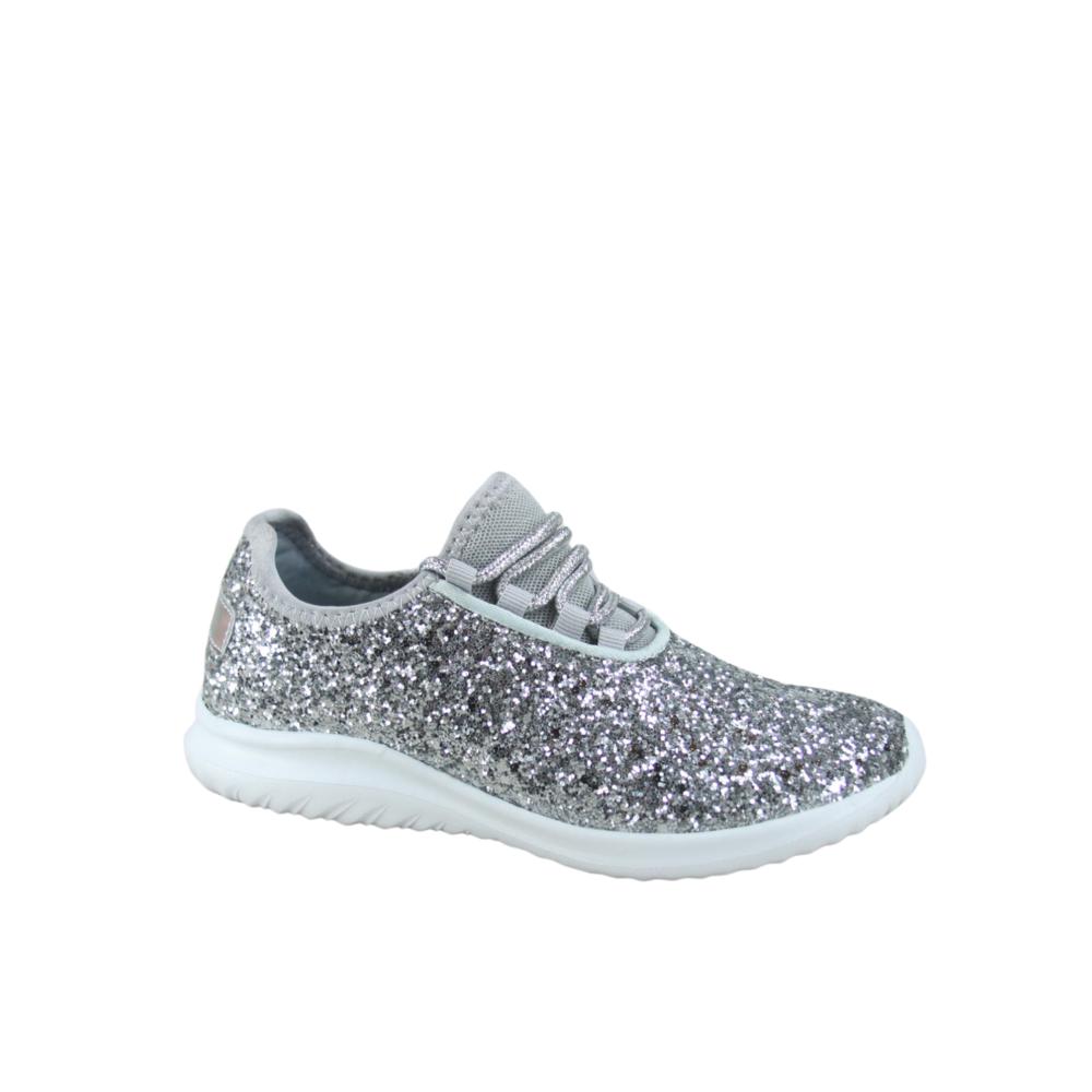 FZ-Fits Zone-1k Youth Girl's Super Light Weight Lace Up Glitter Jogger Sneaker Shoes