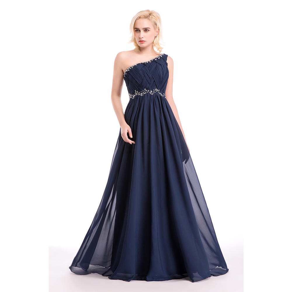 Formal Dress New Fashion Long Evening Dress Sexy Chiffon One Shoulder Prom Maxi Dress The Bride Banquet Elegant Plus Size Party Dres Dr8127dk