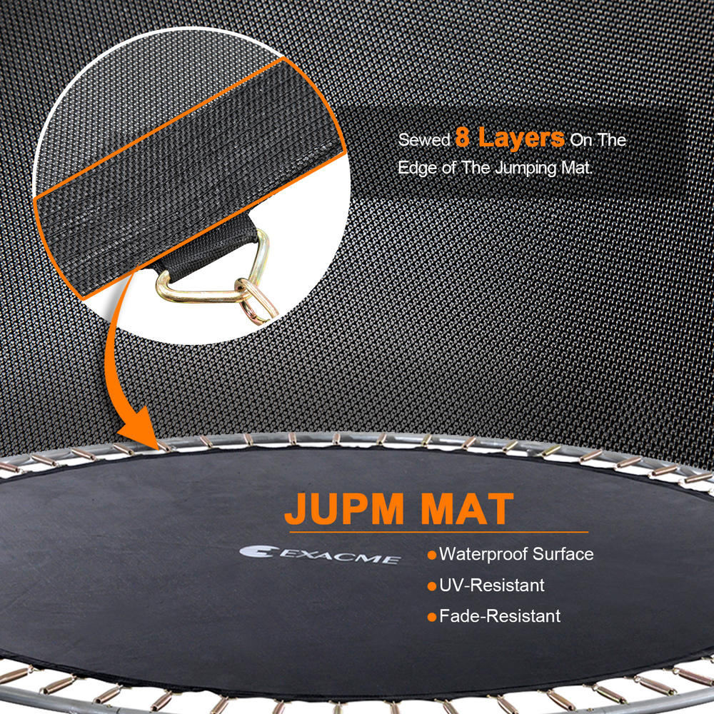 Exacme 14 FT Trampoline With Safety Pad,Enclosure Net,Ladder And Green Basketball Hoop, High Weight Limit, T-series