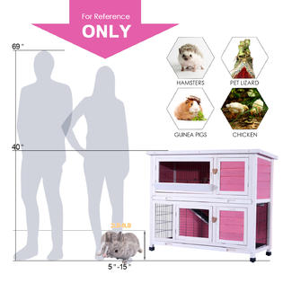 lovupet 2 story outdoor wooden rabbit hutch