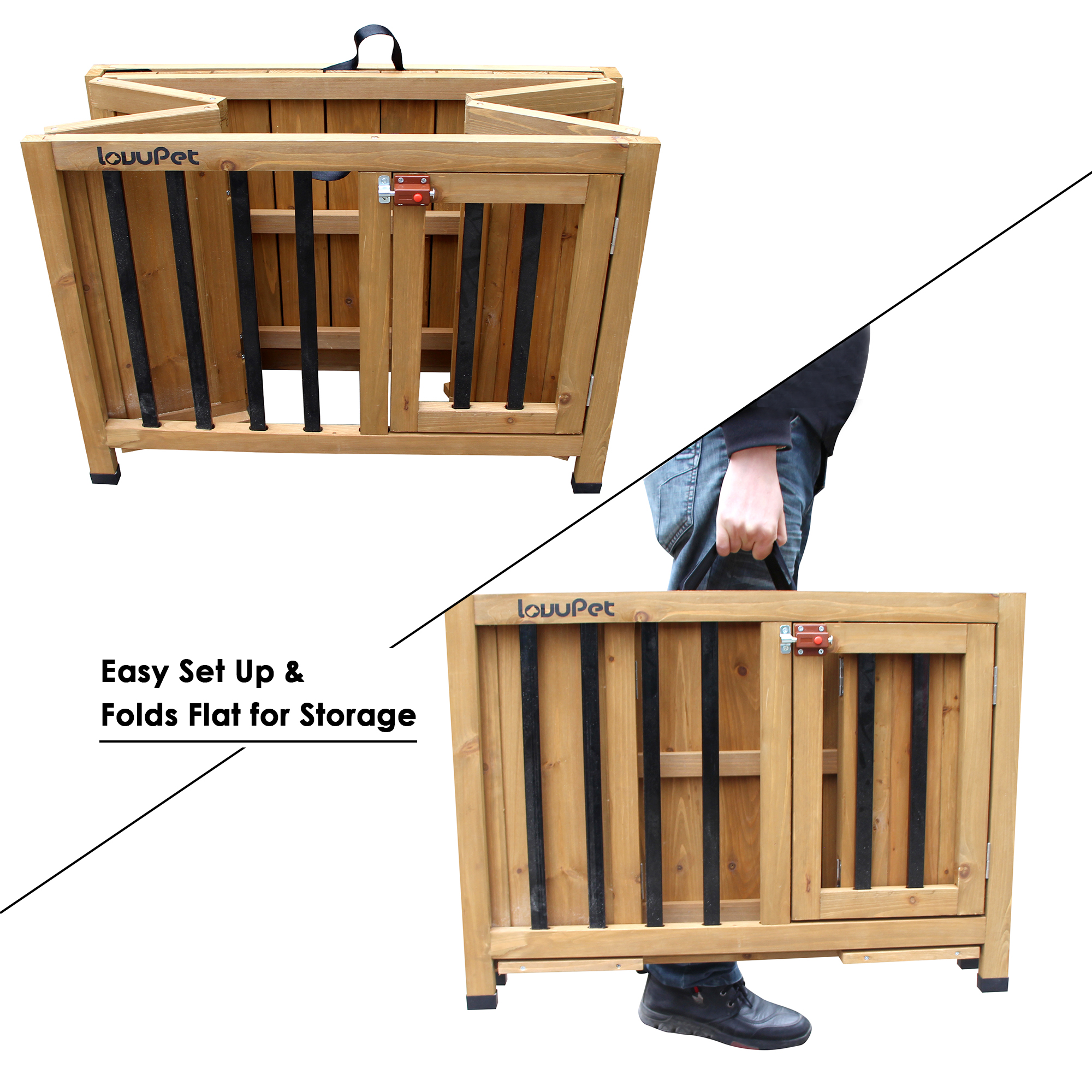 Foldable wooden dog crate Clearance