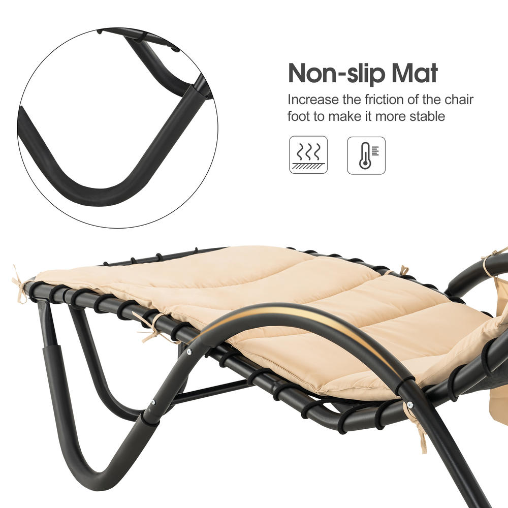 Mcombo Outdoor Chaise Lounge Chair, Adjustable Canopy and Cushioned Reclining Chair, Sun Lounger, w/Stand and Side Pocket, 4097