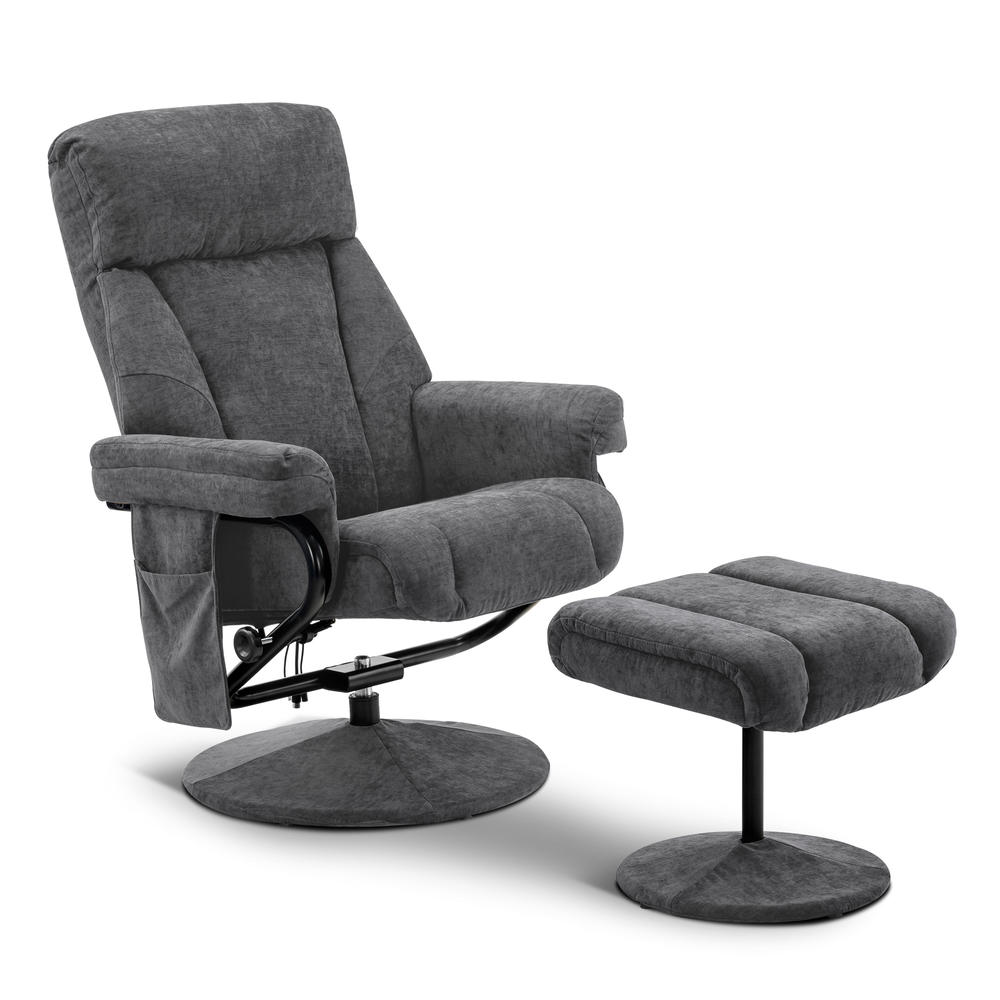 Recliner with Ottoman, Reclining Chair with Massage, Chenille