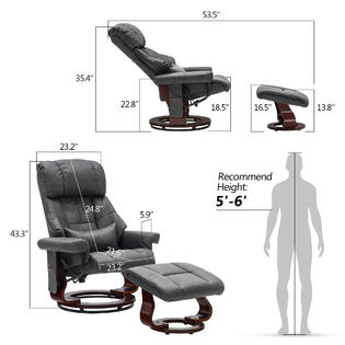 Mcombo recliner with ottoman reclining chair with best sale vibration massage