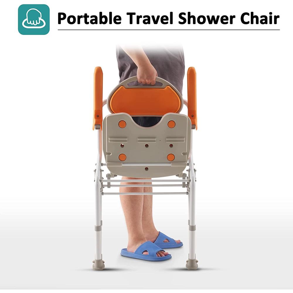 Shower Chair with Cutout for Elderly, No Assembly Needed