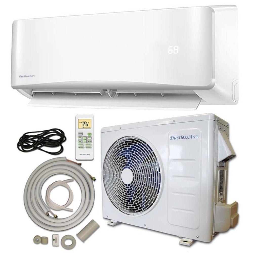 DuctlessAire Energy Star 12,000 BTU 1 Ton Ductless Mini Split Air Conditioner and Heat Pump Variable Speed Inverter - 220V/60Hz