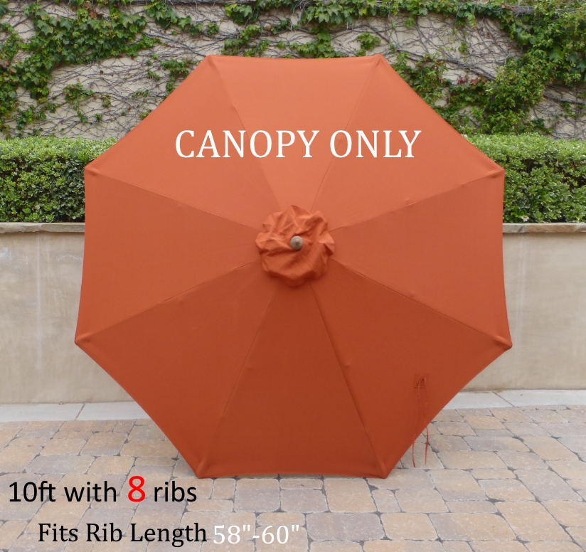 Canopy Only Formosa Covers Replacement Umbrella Canopy For 10ft 8 Rib Hanging Market Outdoor Patio Shades In Taupe Ribs Length 58 To 60 Patio Lawn Garden Patio Furniture Accessories