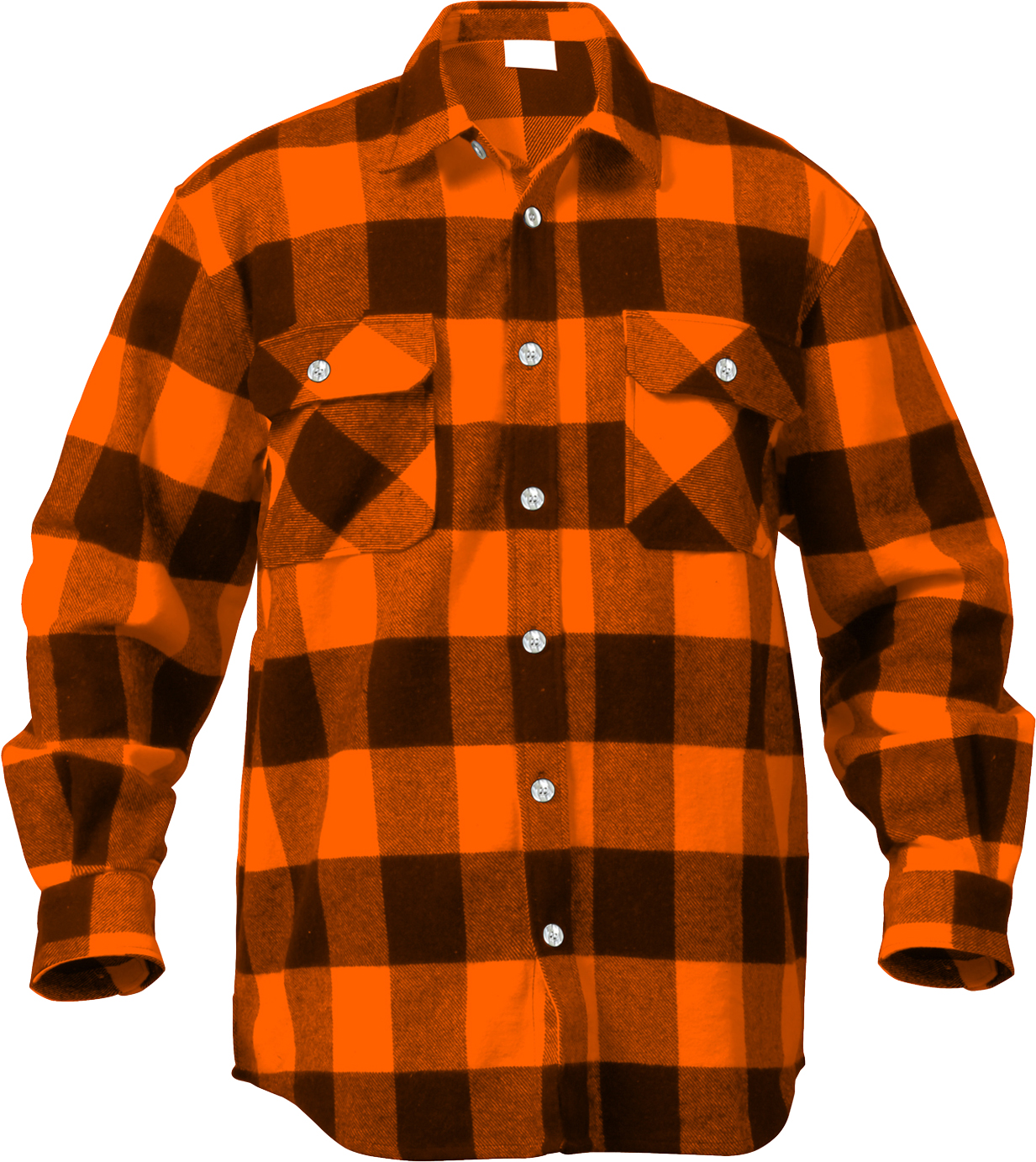 Rothco Orange Buffalo Plaid Extra Heavyweight Brawny Flannel Shirt