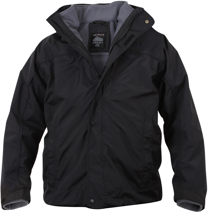 Rothco Black Military All Weather 3 In 1 Jacket