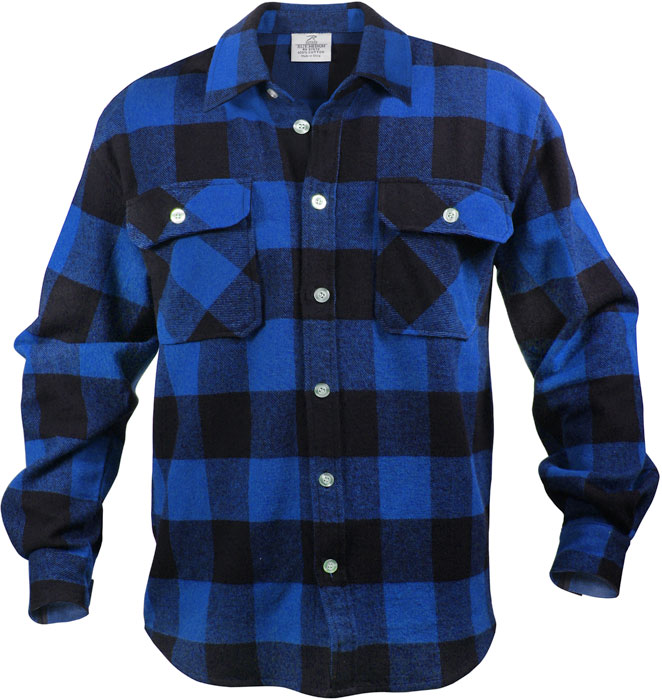 Rothco Blue Buffalo Plaid Extra Heavyweight Brawny Flannel Shirt