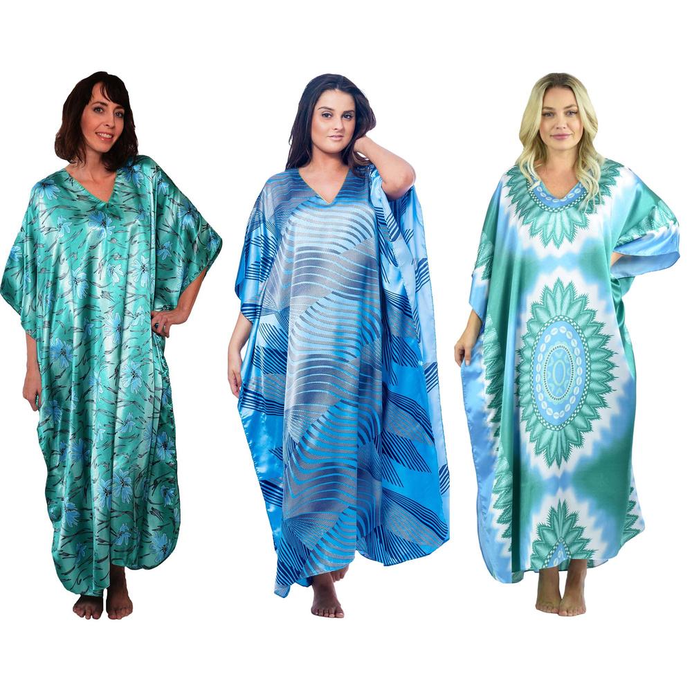 Up2date Fashion Set of Three Women's Pretty Print Caftans / Kaftans (Special 14)
