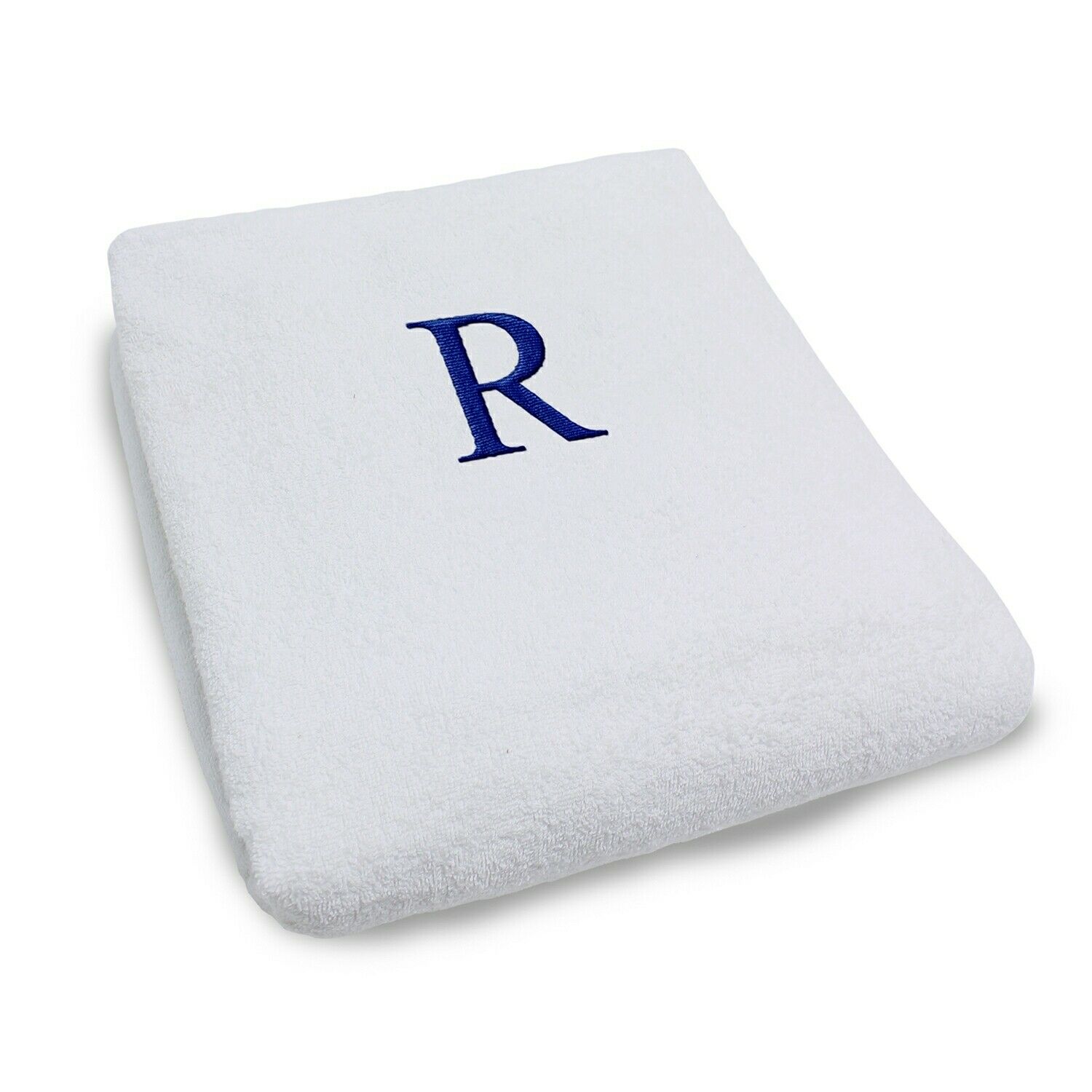 Blue Nile Mills Blue Monogrammed Cotton Ultra Soft Highly Absorbent Patio Chaise Outdoor Garden Beach Pool Towel Lounge Chair Slip Cover