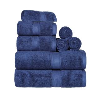 Blue Nile Mills 8 Piece Soft Super Absorbent Face Cloth Hand Towels  Bathroom Bath Towel Set