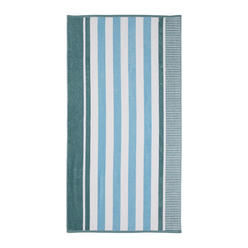 Blue Nile Mills 2 Piece Striped Cotton Oversized Ultra Soft & Absorbent Summer Beach Towel Set