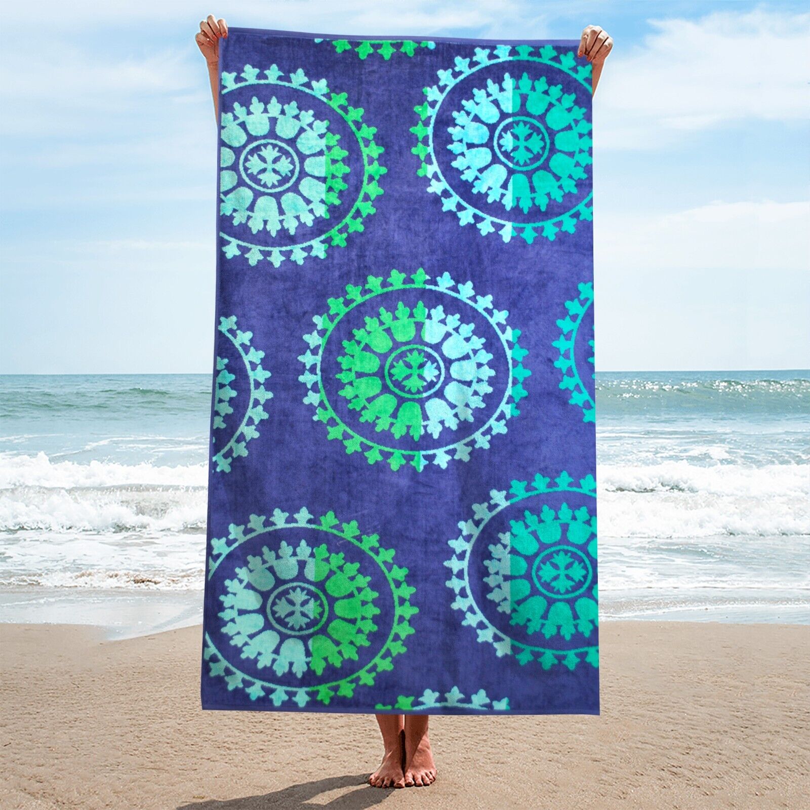 Blue Nile Mills Spinning Wheels Beach Towel - Thumbnail 4
