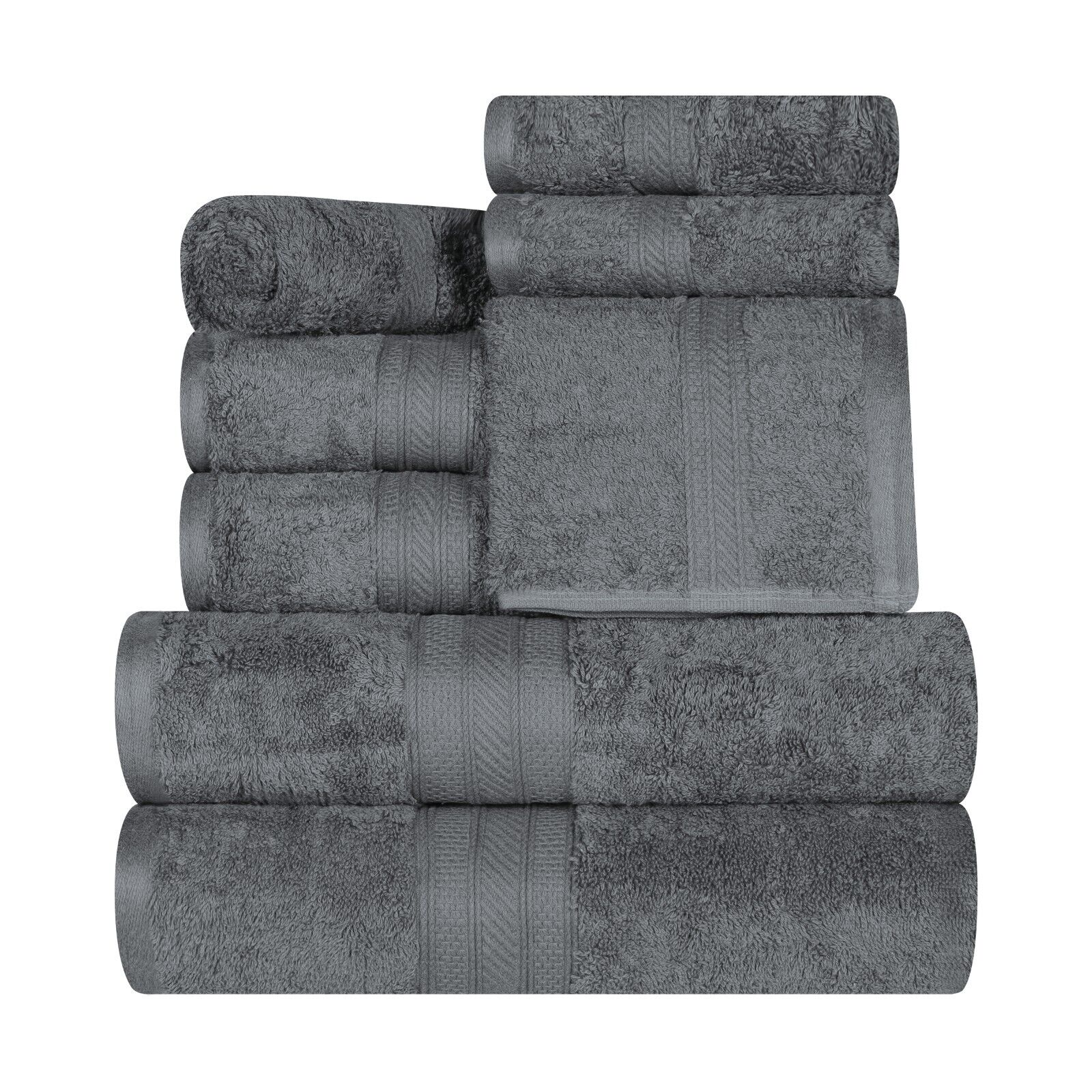 Loft by Loftex 2 Hand Towels and 2 Wash Cloth Luxury Towel Set (Modern Gray)